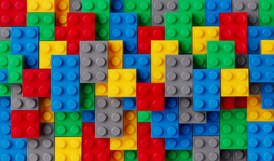 A colourful background of building block toys